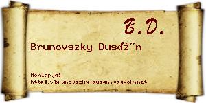 Brunovszky Dusán névjegykártya